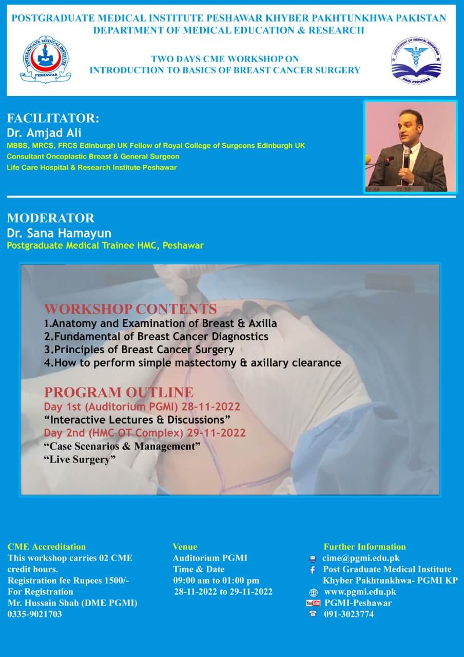 Two Days CME Workshops on Introduction to Basics of Breast Cancer Surgery